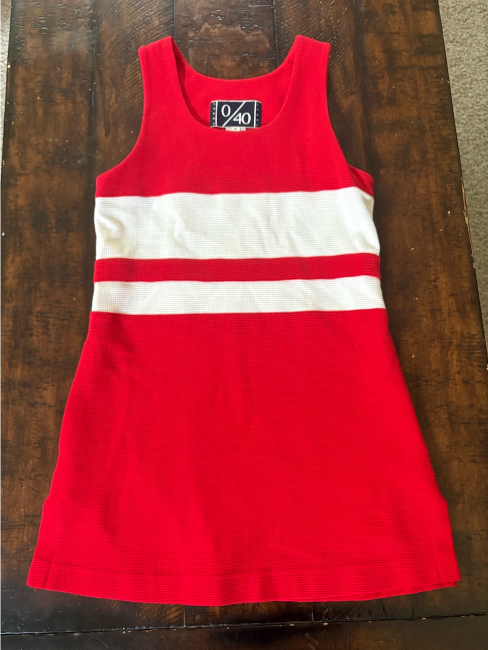 Vintage Love Forty 0/40 Tennis Dress in Cherry Red and White, Small